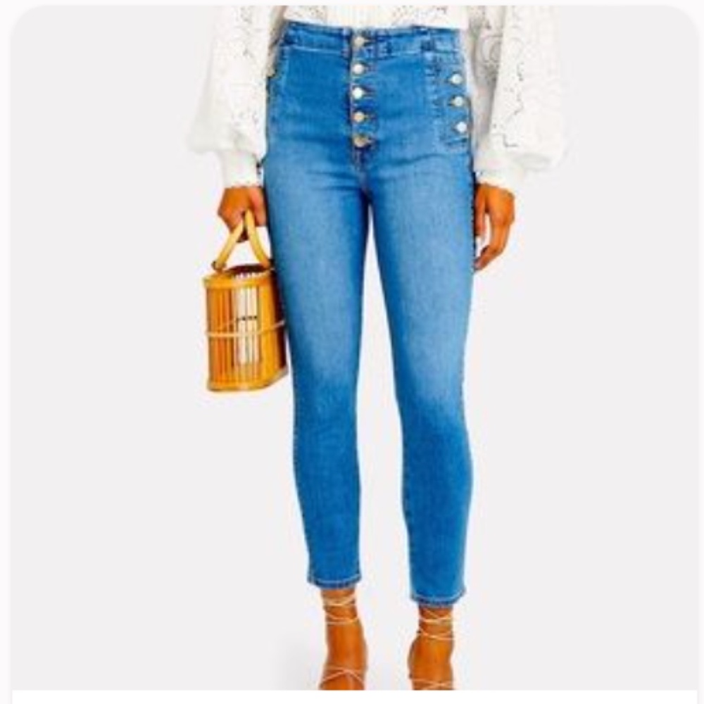 J Brand Natasha High Rise Skinny Crop Blue Jeans in Pioneer Size 32 Inseam 26"